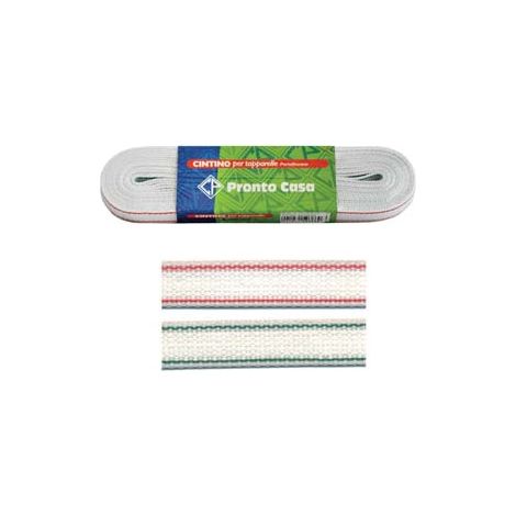 CINTINO NYLON RIGATO ROSSO E VERDE PER AVVOLGIBILI IN MATASSINE- - mt.5x mm.22h. in matassina - 12 matassa