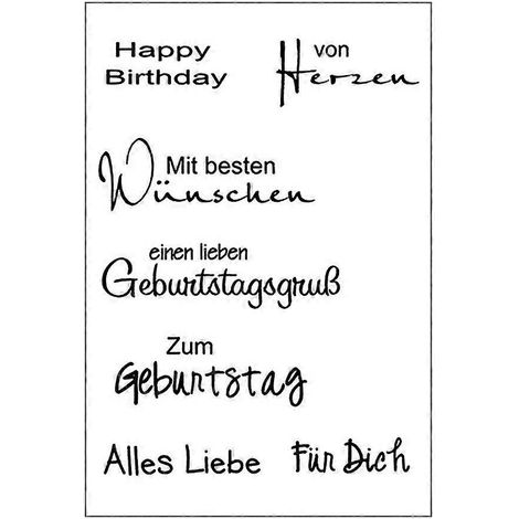 Transparenter Stempel mit niedlichen deutschen Wörtern aus Silikon (1/5)