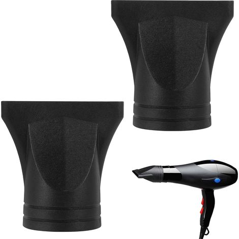 Lot De 2 Buses De Embout Seche Cheveux Noires, Embout Diffuseur Seche Cheveux Universel Pour Sèche-Cheveux De Type Non Général, Buse Large De Rechange Pour Diamètre De 4,5 Cm Pour Sèche-Cheveux