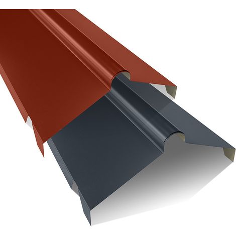 Pack de 2 demi-faîtière à boudin crantée 2100 mm QuadCore KS1000RW Coloris: Rouge Tuile RAL 8012