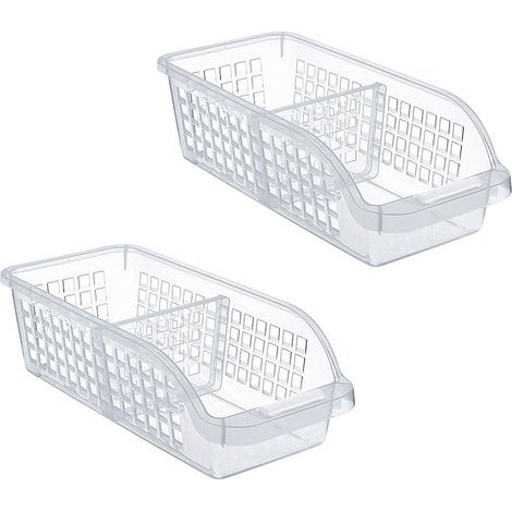 2PCS Coffre-Fort de Stockage Avec une Plaque Séparatrice - Conteneur de Stockage de Cuisine, Réfrigérateur et Autres Organisateurs (1/4)