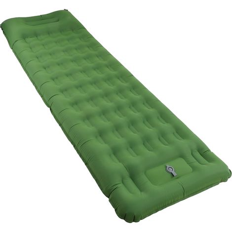 Tapis de camping gonflable, vert olive, imperméable, ergonomique, gonflage en 60 secondes, étanche (1/5)