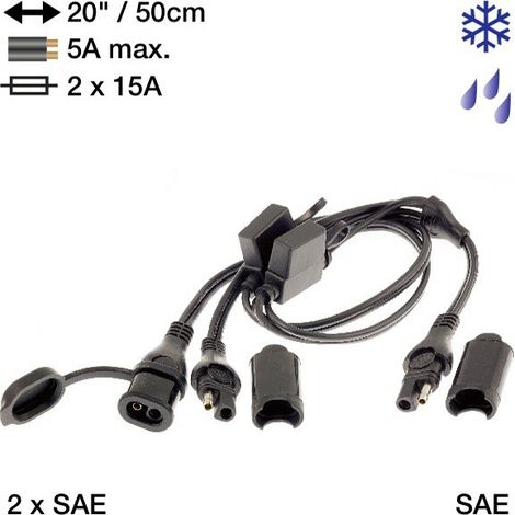 ACCESSOIRE dédoubleur câble en Y TECMATE OPTIMATE O5 SAE75