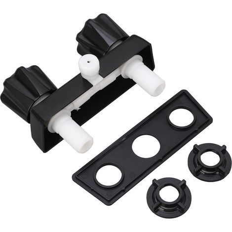 Mitigeur de douche pour camping-car avec robinet divertisseur et 2 volants noirs, vanne de mélange pour motorhome, contrôleur de débit, accessoire caravane (1/5)