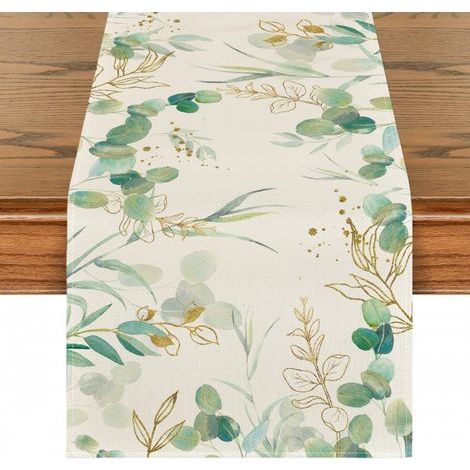 (33×183cm) Burlap Table Runner, Burlap Table Runner, Fabric Table Runner, Linen Table Runner for Holiday Party Decor (1/5)