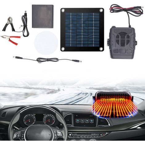 SJLERST Chauffage à panneaux solaires 30 W Panneau solaire monocristallin en silicium Chauffage d'appoint portable pour l'extérieur