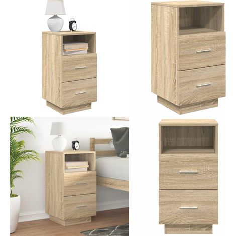 vidaXL Nachttisch mit 2 Schubladen Sonoma-Eiche 36x36x68 cm (1/5)
