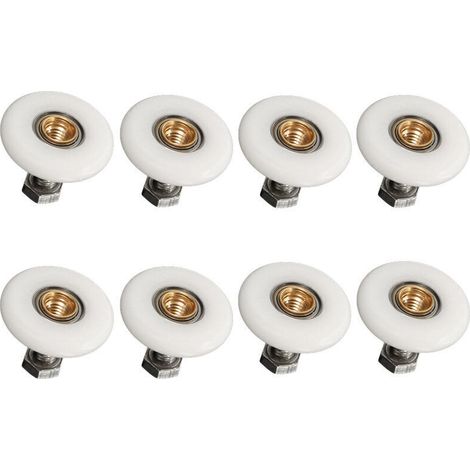 Set of 8 19mm Shower Door Rollers – High-Quality Nylon and Stainless Steel – Replacement for Sliding Doors (1/5)