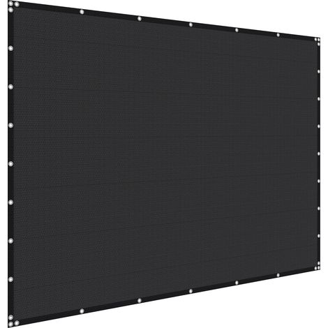 Mophorn 90 % Sonnenschutztuch Sichtschutz Schattenabdeckung (244 x 366 cm) mit Edelstahlösen, Sonnensegeltuch aus 140 g/m² HDPE-Material, ideal für Terrasse, Garten und Hinterhof (Schwarz) (1/5)