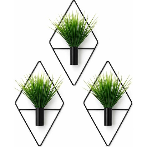 Set de 3 Décorations Murales avec Plantes Artificielles, Plantes en Pot Artificielles avec Pots, Plantes pour Bureau, Jardin, Fête, Salon et Déco Murale (1/5)