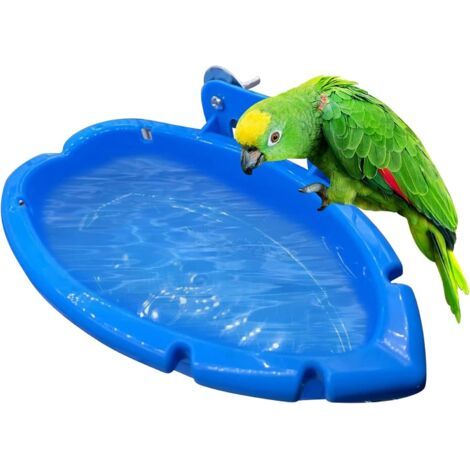 Perroquet Boîte De Bain Salle De Bain Mangeoire Bains d'oiseaux Baignoire Perroquet Cage Suspension Boîte De Bain Perroquet Fournitures De Bain Bleu