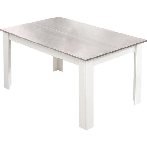 Esstisch für 4-6 Personen, 138x90 cm, Weiß & Grau, Kiefernholz (1/5)