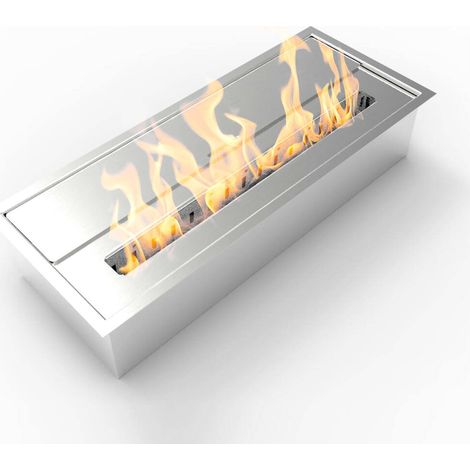 Dmora - Bruciatore Dro, Fornello, Elemento riscaldante, Inceneritore, Made in Italy, 19x46 h10 cm, Argento