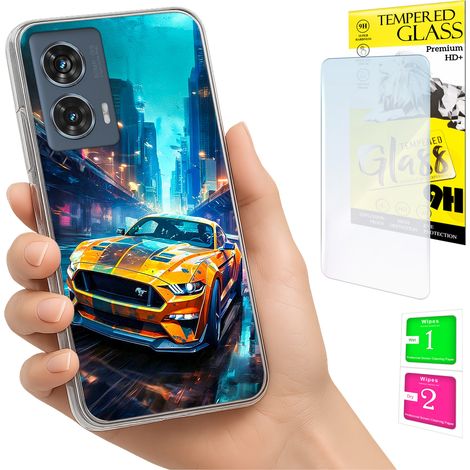 Funda para Motorola Edge 50 Fusion Photo Case Back Case + cristal 9H (1/5)