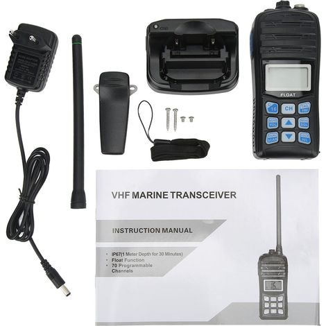 Talkie-walkie marin étanche IP67 flottant 5W VHF portatif pour logistique portuaire, navires, chargeur AC100-240V prise UE (1/5)