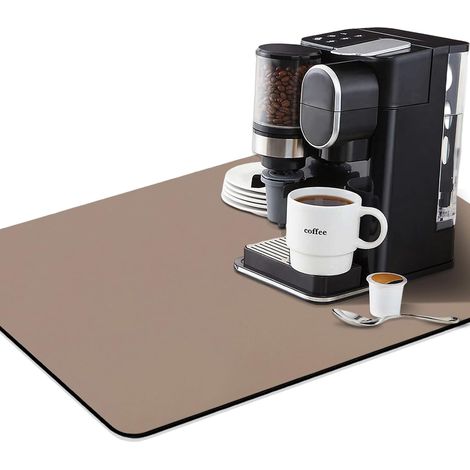 Tapis égouttoir pour Machine à Café, 5040CM Tapis Evier Diatomite, Tapis Absorbant Vaisselle Convient Aux Comptoirs de Cuisine, Sèche-Couverts, Machines à Café, Animaux Domestiques (Kaki) (1/5)