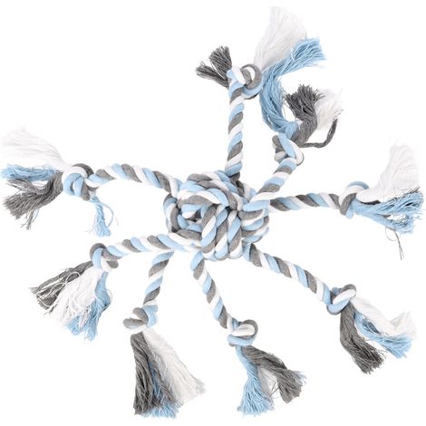 Jouet Jim Balle nouée Octopus Bleu ø 7 cm x 35 cm pour chien - Flamingo (1/3)