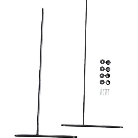 supports de bureau perforés en métal noir en forme de T pour espace de travail à domicile. (1/5)