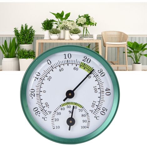 Mini thermomètre compact pour la maison et l'intérieur, mesure de la température et de l'humidité à fixation murale, convient aux jardins et aux serres, sans piles. (1/5)
