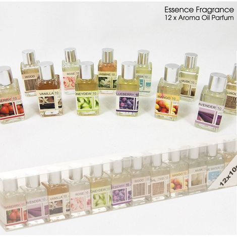 Lot De 12 Huiles D'ambiance 10ml Assorties Pour Brûleur (1/2)