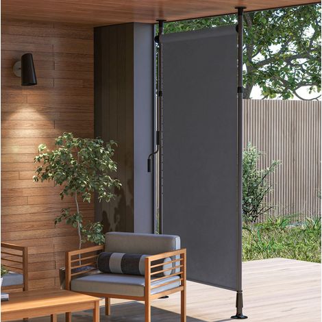 Tenda da sole verticale autoportante 150 x 220-310 cm con manovella, grigio scuro (1/5)