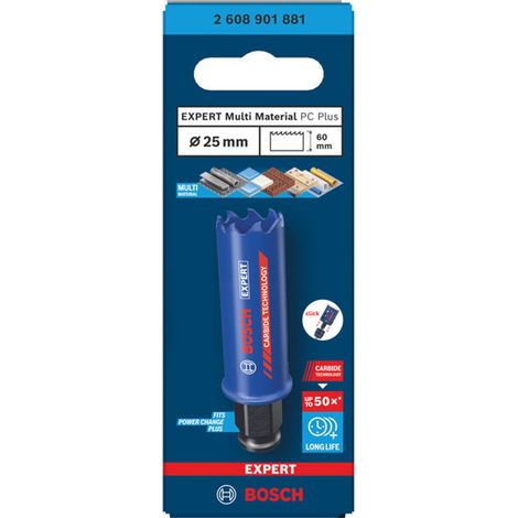 Bosch EXPERT Lochsäge Multi Material Power Change Plus, 25 x 60 mm