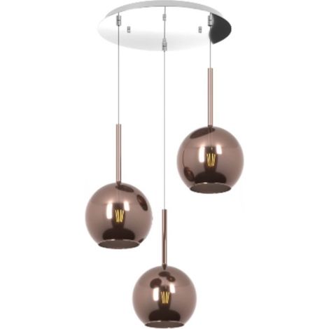 Plafoniera moderna top light future 1155 s3 tm e27 led vetro pirex soffiato lampada soffitto, vetro rame (1/5)