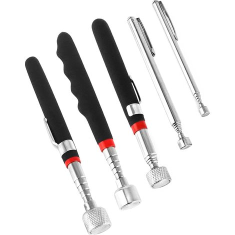 Set aus 5 magnetischen Teleskopstangen, verlängerbares Magnet-Reinigungswerkzeug, Edelstahl, 1,5 lb, 3 lb, 10 lb, 15 lb, 20 lb (1/5)