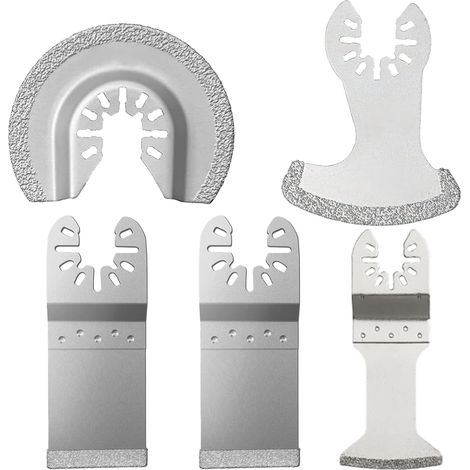 Lames de Scie Oscillantes Multitool, 5 Pièces Outil Multifonctions Accessoires Béton Décapeur de joints de carrelage Lames Compatible avec (1/5)
