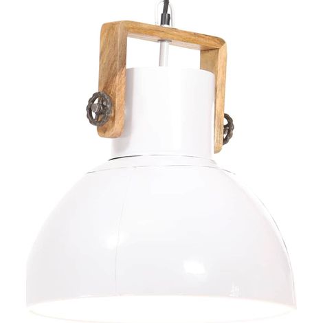 vidaXL Lámpara colgante industrial 25 W blanca redonda 40 cm E27 (1/5)