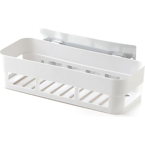 1 Étagère de rangement adhésive, panier salle de bain sans perçage, fond ajouré drainage rapide, pour douche (1/5)