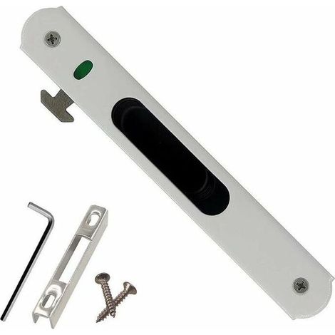 Serrure de porte coulissante - Garnitures de quincaillerie de verrouillage simple de fentre de porte coulissante en acier inoxydable de mnage (1/5)