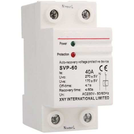 BUNTHAUS 1 pièce 40A 220V rail récupération automatique reconnexion dispositif de protection contre les surtensions et les sous tensions relais de protection(40A) (1/5)