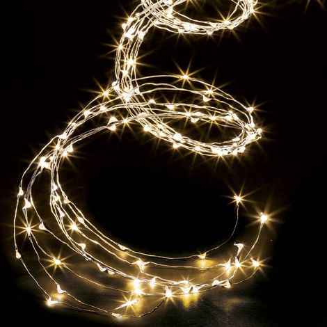 Guirlande lumineuse Extérieur Cascade 1000 MicroLED Blanc chaud 8 jeux de lumière - Feeric Christmas