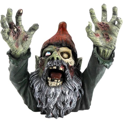 Design Toscano Zombie Gnomi Decorazione gotica Gnomi da giardino statua cimiteriale, poliresina, a colori, 28 cm (1/4)