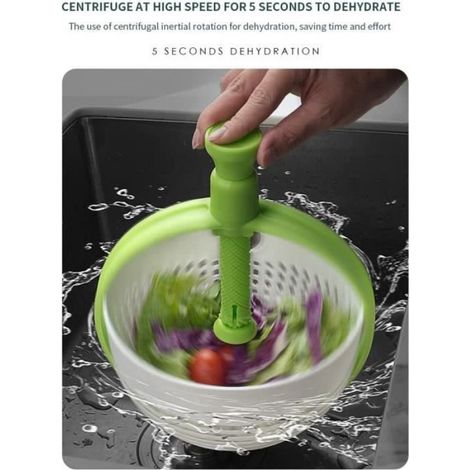 Passoire rotative à salade - - 1 pcs - Plastique - Silicone - Antidérapante (1/4)