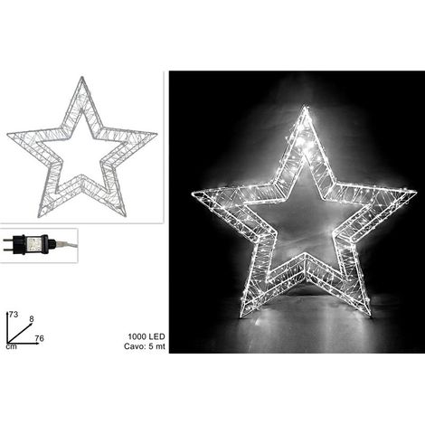 Stella Luminosa 76cm 1000 Led Bianco Freddo DUESSE CHRISTMAS