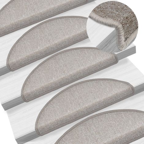 INLIFE Tapis d'escalier 15 pcs Taupe 65 x 24 x 4 cm (1/5)
