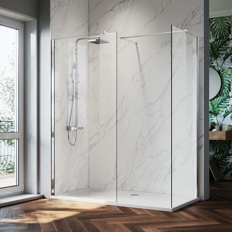 ELEGANT Shower Cabin 700mm Main Shower Door 900mm Side Shower Screen 1200x900mm Shower Tray Free Waste Trap (1/5)