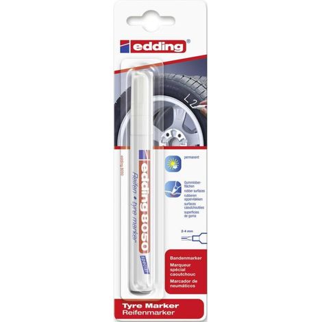 Marcador de neumáticos blanco de 2 mm × 4 mm – Paquete de 1 hoja A470551, compatible con todos los vehículos, alta adherencia