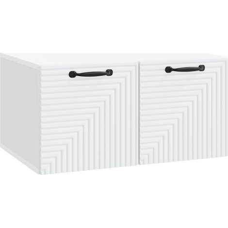 Wandmontierter TV-Schrank Weiß 59,5 x 41 x 30 cm Holzwerkstoff vidaXL (1/5)