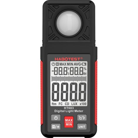 HABOTEST HT603 Digital Lux Meter Light Meter 200,000 Lux Digital Illuminance Meter with LCD Backligh (1/5)