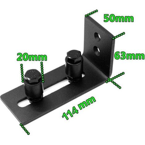 Guide De Sol Pour Porte Coulissante - À Deux Roues - Réglable - Acier Au Carbone Durci - Noir - Lot De 2 (1/4)
