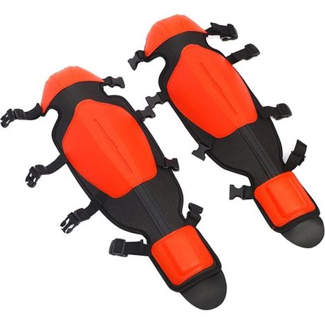 Lot de 2 genouillères de jardinage, protège-jambes, coussinets pour s'agenouiller, guêtres de protection pour débroussailleuse et tondeuse, protège-tibias pour le défrichage, rouge. (1/5)