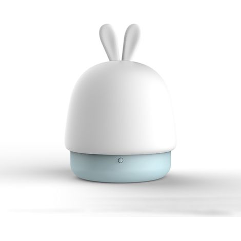 Veilleuse lapin de dessin animé, lampe tactile en silicone, protection des yeux, fonctionne sur secteur ou à piles, pour chambre à coucher