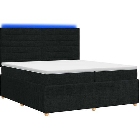 Maison Exclusive - Letto Box Spring LED con Materasso Nero 200 x 200 cm Tessuto (1/5)