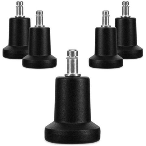 Bürostuhlgleiter – 5er-Pack Ersatzgleiter für 10/22-mm-Stuhlrollen – Feste und geräuscharme Sitzfläche für Hartböden (1/5)