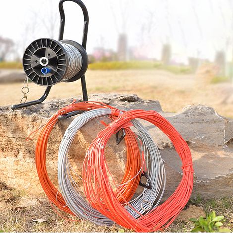 Corde de mesure de 50 m, corde de mesure pour puits profonds, corde graduée en fil d'acier, corde de construction, jauge de niveau portable pour puits profonds de plongée, règle en acier avec plaques (1/5)