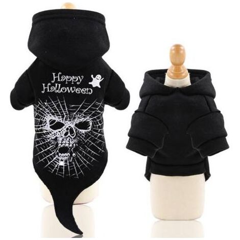 BUNTHAUS Vêtements d'Halloween pour animaux de compagnie, manteau à capuche en pur coton pour chats et chiens, automne et hiver, pour noël, pâques(XL) (1/5)