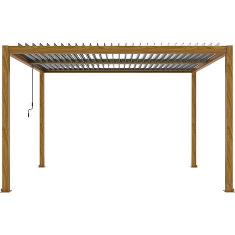 COMET - pergola bioclimatica 3 x 4 effetto legno (1/4)